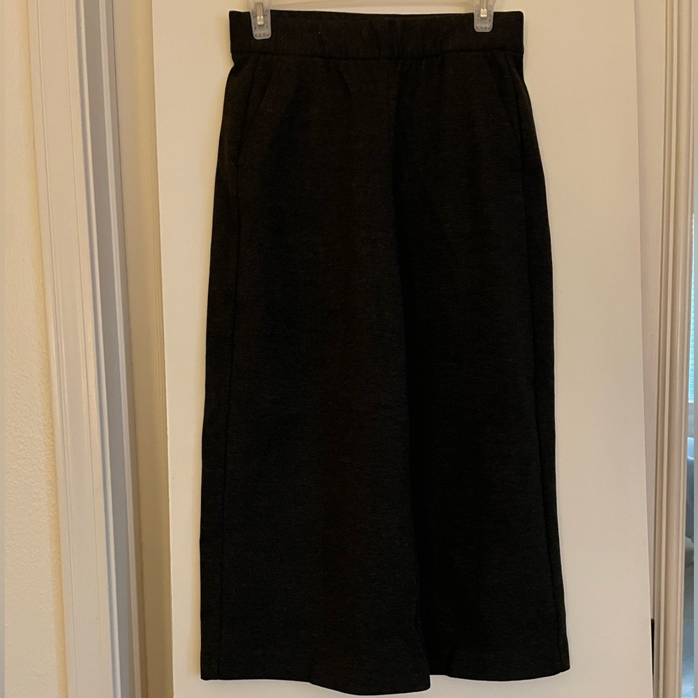 GAP Grey Palazzo Culottes High Rise Wide Leg Cropped Pants Trousers